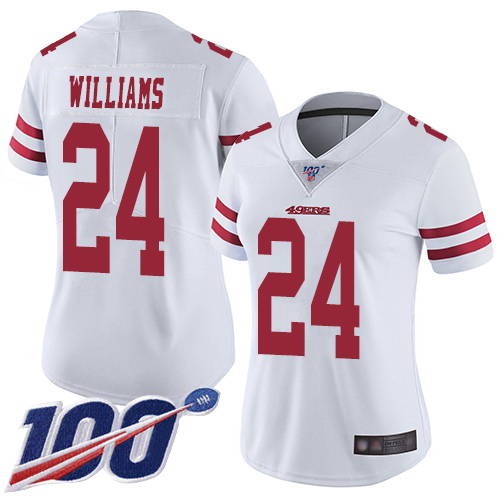 San Francisco 49ers Limited White Women K Waun Williams Road NFL Jersey #24 100th Season Vapor Untouchable->youth nfl jersey->Youth Jersey